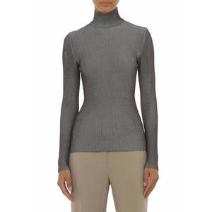 NEW ALBERTA FERRETTI metallic sweater in brown